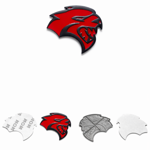 DODGE FENDER BADGE SMALL 1PC RED AND BLACK