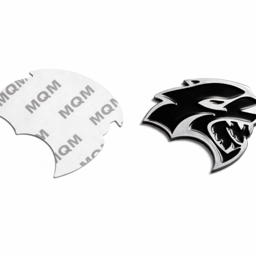 DODGE SRT FENDER BADGE SMALL BLACK AND CHROME 1PC