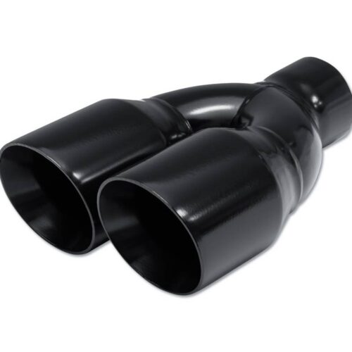 Dual Exhaust Tips with 2.5 inch Inlet 3 inch Outlet, Straight Stainless Steel Exhaust y Pipe for Car Tailpipe Tip- Black
