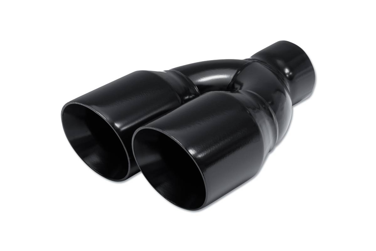 Dual Exhaust Tips with 2.5 inch Inlet 3 inch Outlet, Straight Stainless Steel Exhaust y Pipe for Car Tailpipe Tip- Black